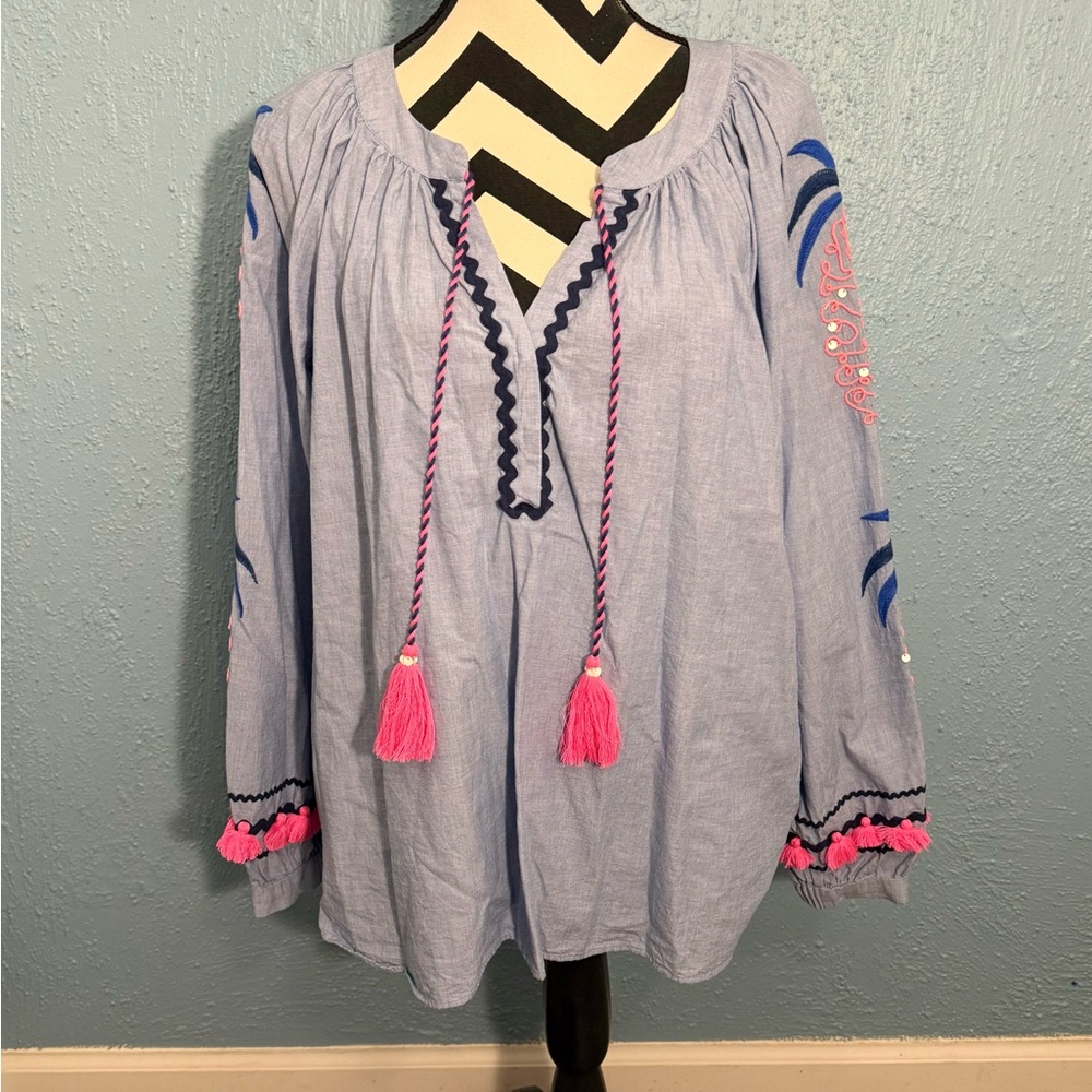 Lilly Pulitzer Haddie Tunic in Bluebell Chambray